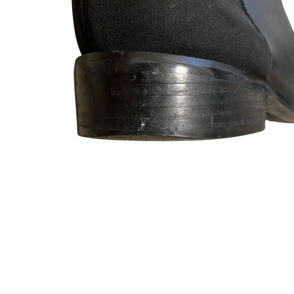 Tahari High Knee Boots 9.5 Black Leather Flats Minimalist Old Money Comfort - Picture 7 of 16